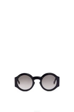 preto brilhante 80ZJ1443 mulheres óculos de sol curvos em acetato Loewe