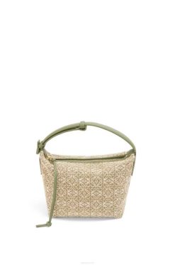 verde/abacate verde 80ZJ485 mulheres bolsa cubi pequena em jacquard anagrama e couro de bezerro Loewe