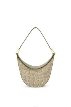 verde/abacate verde 80ZJ510 mulheres bolsa luna em jacquard anagrama e couro de bezerro clássico Loewe