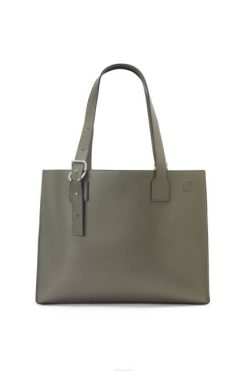verde caqui 80ZJ180 homens bolsa horizontal com fivela em couro de bezerro clássico Loewe