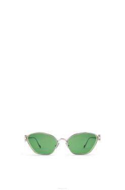 verde escuro 80ZJ1446 mulheres óculos de sol anagrama hexagonal em metal Loewe