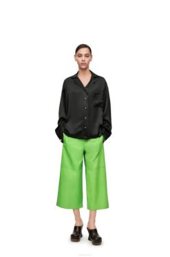 verde fluo 80ZJ1111 mulheres calça cropped em napa Loewe