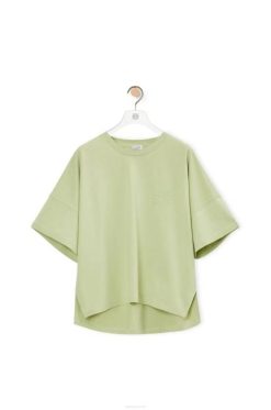verde pálido 80ZJ814 mulheres camiseta boxy fit em algodão Loewe