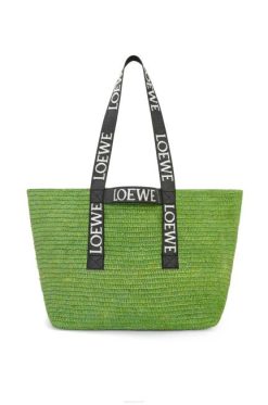 verde Preto 80ZJ29 homens fold shopper em ráfia Loewe