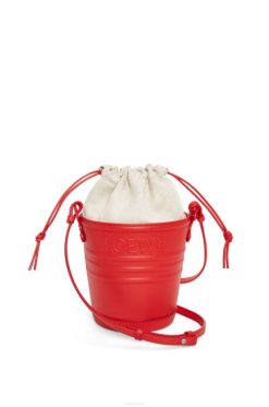 vermelho 80ZJ229 mulheres bolso jardineiro em couro de bezerro Loewe