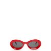 vermelho brilhante 80ZJ1458 mulheres óculos de sol em acetato Loewe