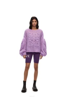 violeta de parma 80ZJ1019 mulheres suéter anagrama em mohair Loewe